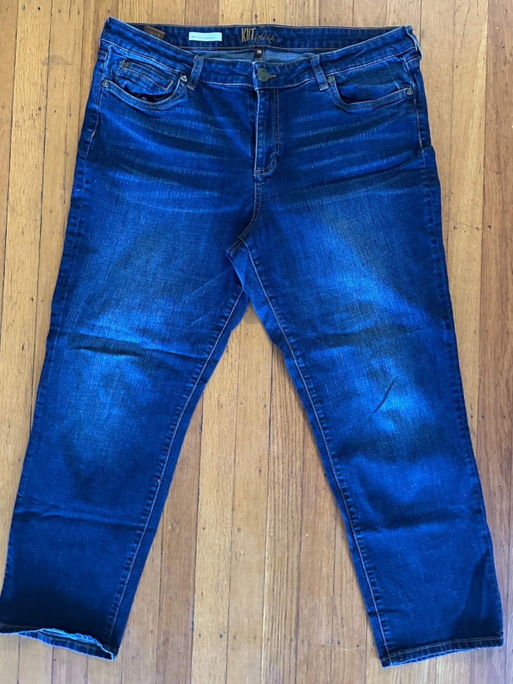 Women’s Kut from the Kloth relaxed straight ankle Jeans in Dark Blue Wash